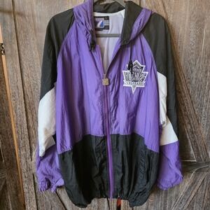 Logo 7 Jacket  Adult Size XL Purple‎ Black Colorado Rockies Full Zip Windbreaker